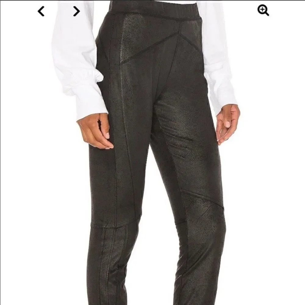 Free People Vegan Suede Black Leggings